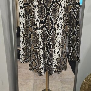 Calvin Klein Black and Brown Snake Print Blouse
